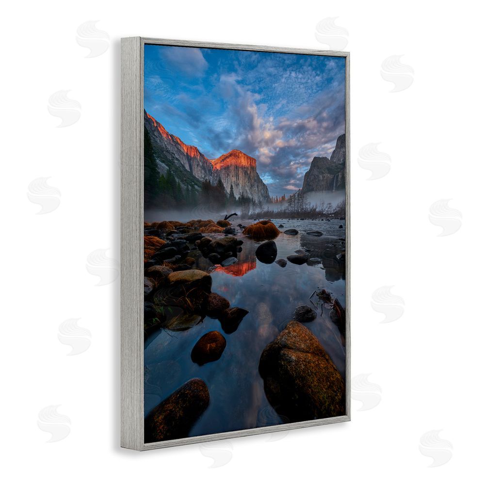Jon Evan Morning In The Yosemite Valley Gray Framed Giclee Wall Art Print