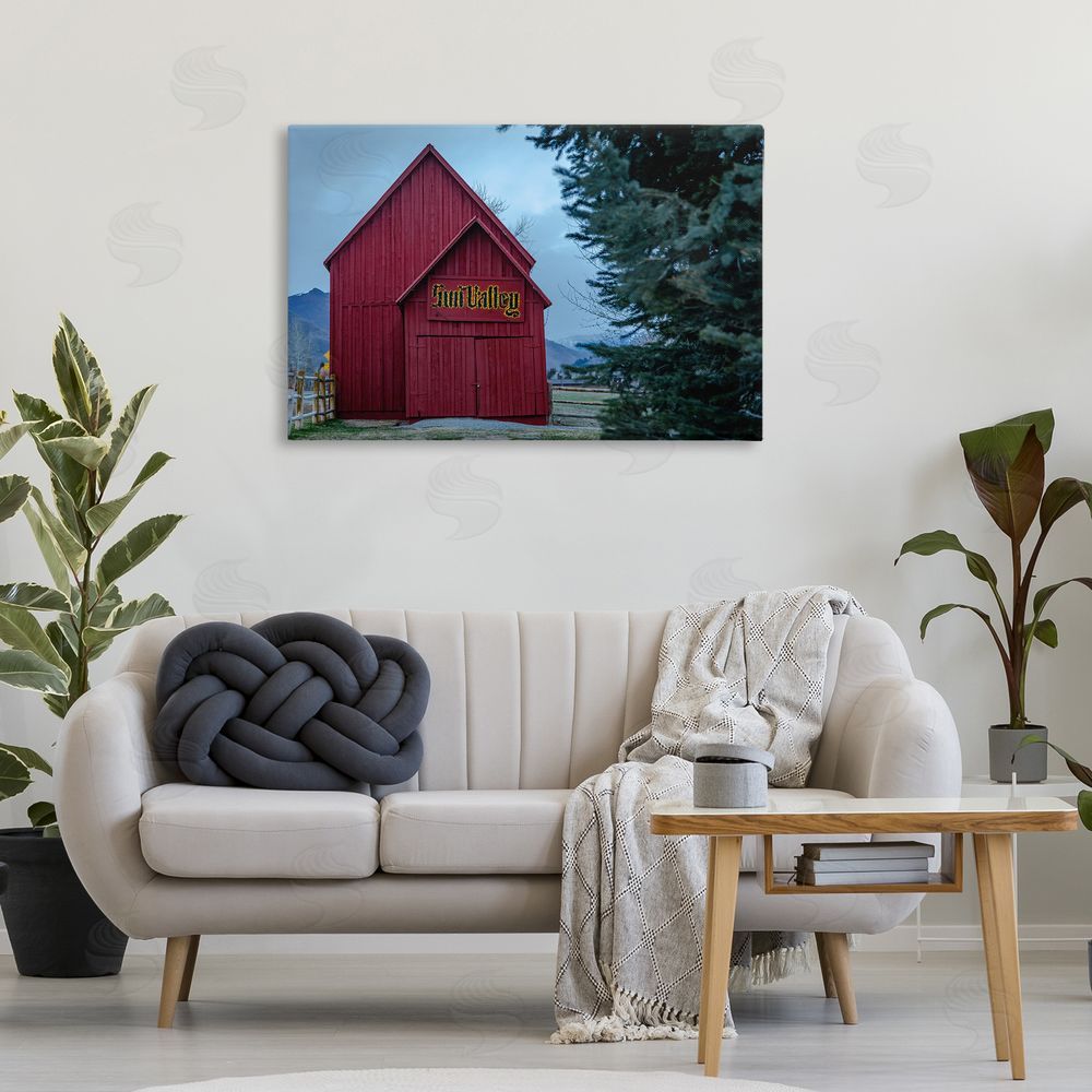 Jeff Poe Photography Red Farm Architecture Canvas Art on Wall