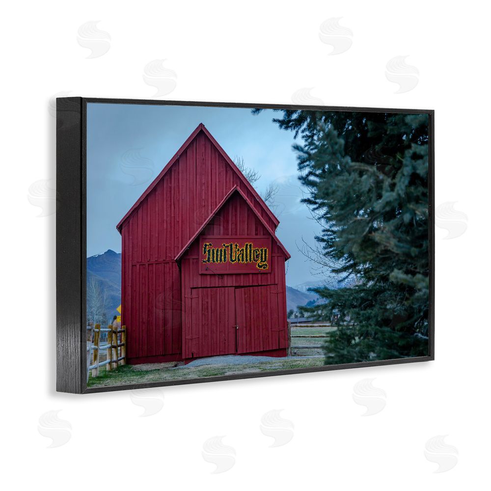 Jeff Poe Photography Red Farm Architecture Black Framed Giclee Wall Art Print