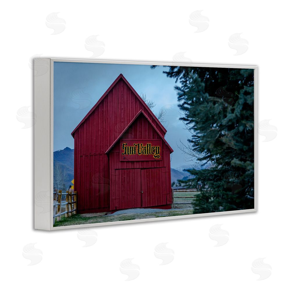 Jeff Poe Photography Red Farm Architecture White Framed Giclee Wall Art Print