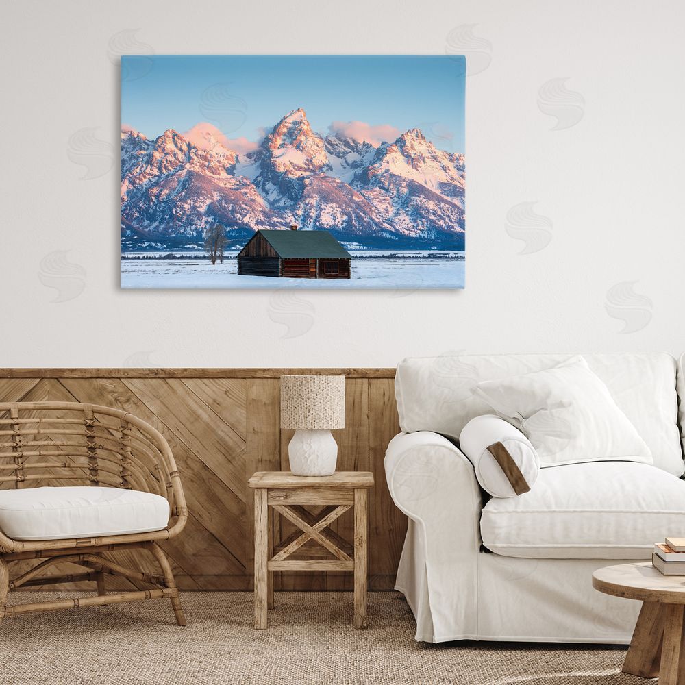 Jared Kreiss Cabin In The Glowing Tetons Canvas Art on Wall