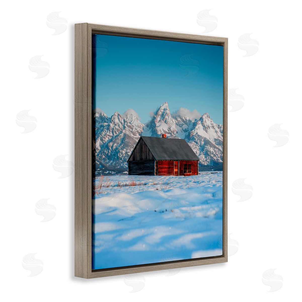 Jared Kreiss In The Shadow Of The Tetons Brown Floating Frame Canvas Wall Art Print