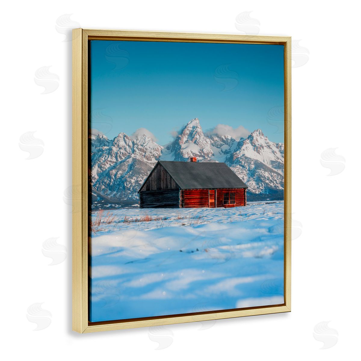 Jared Kreiss In The Shadow Of The Tetons Gold Floating Frame Canvas Wall Art Print