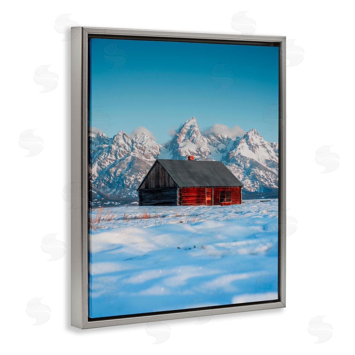 Jared Kreiss In The Shadow Of The Tetons Gray Floating Frame Canvas Wall Art Print