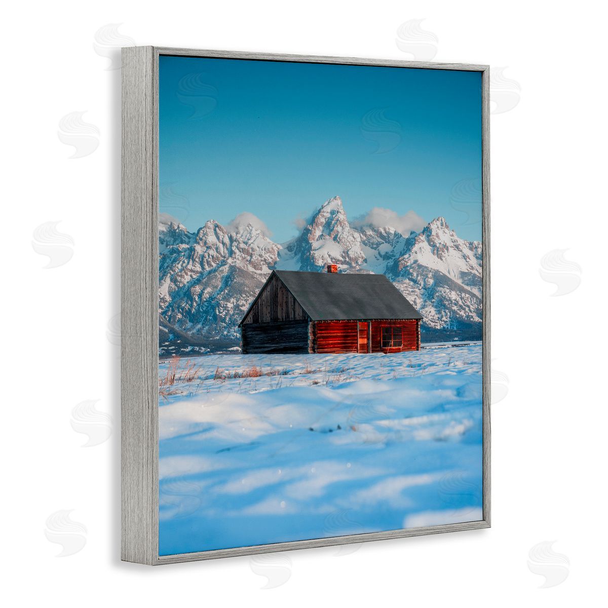 Jared Kreiss In The Shadow Of The Tetons Gray Framed Giclee Wall Art Print