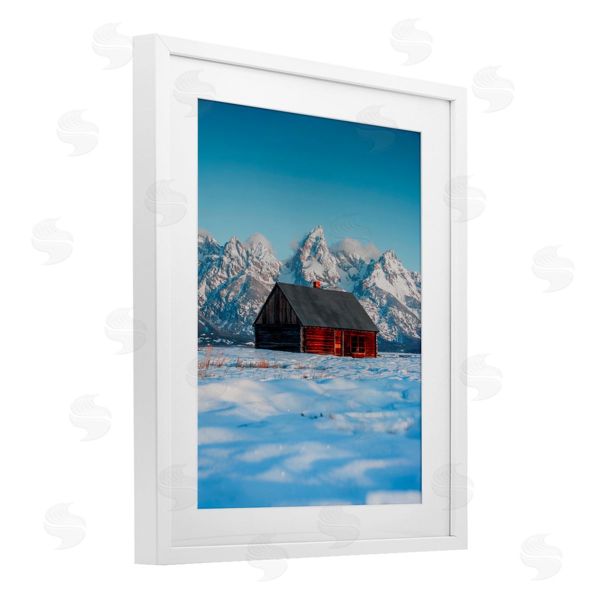 Jared Kreiss In The Shadow Of The Tetons White Framed Print Under Glass with Mat Wall Art