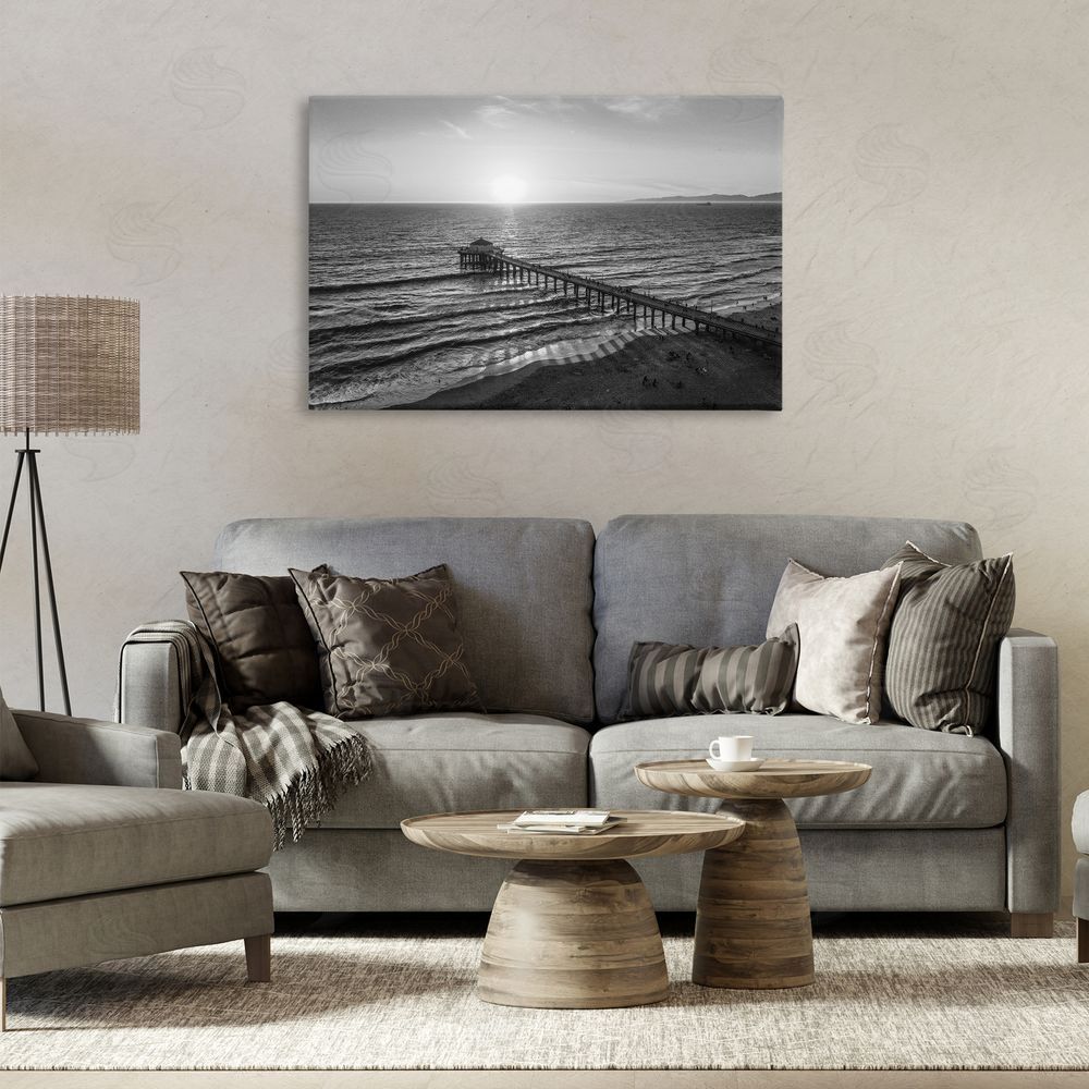 Jeff Poe Photography Serene Morning Pier Canvas Art on Wall