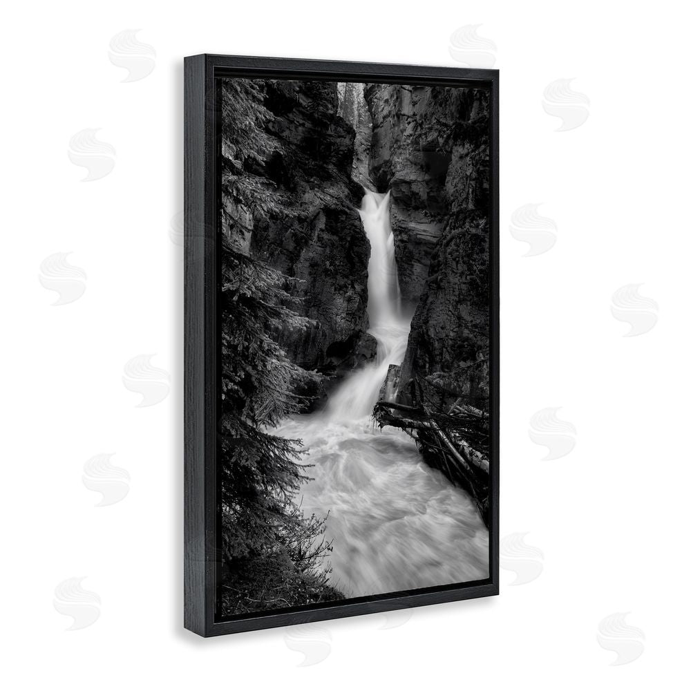 Jon Evan Banff National Park Waterfall Black Floating Frame Canvas Wall Art Print