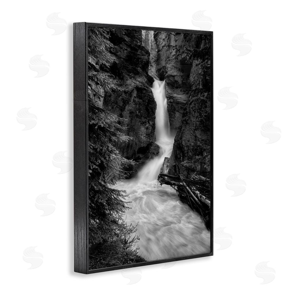 Jon Evan Banff National Park Waterfall Black Framed Giclee Wall Art Print