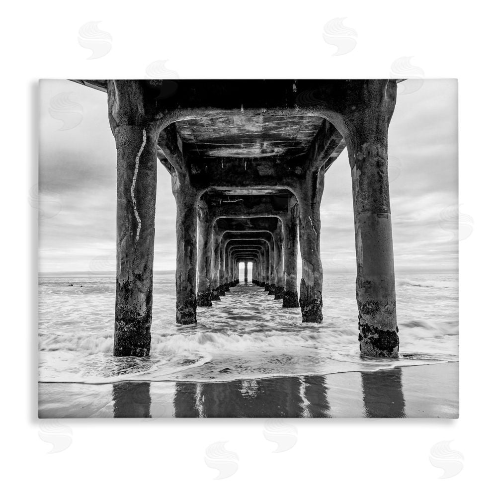 Jeff Poe Photography Pier Structure in Perspective Canvas Wall Art Print