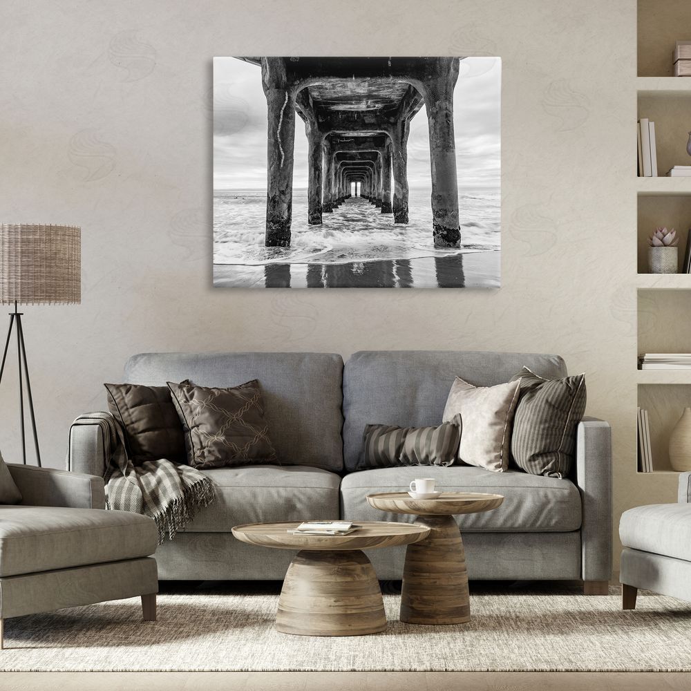 Jeff Poe Photography Pier Structure in Perspective Canvas Art on Wall
