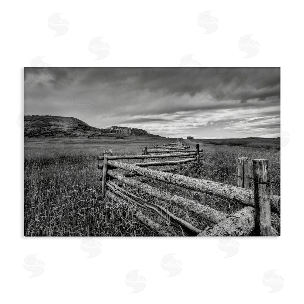Jon Evan Zigzag Fence into Pasture Canvas Wall Art Print