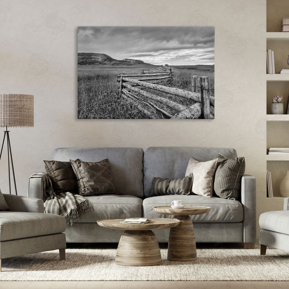 Jon Evan Zigzag Fence into Pasture Canvas Art on Wall