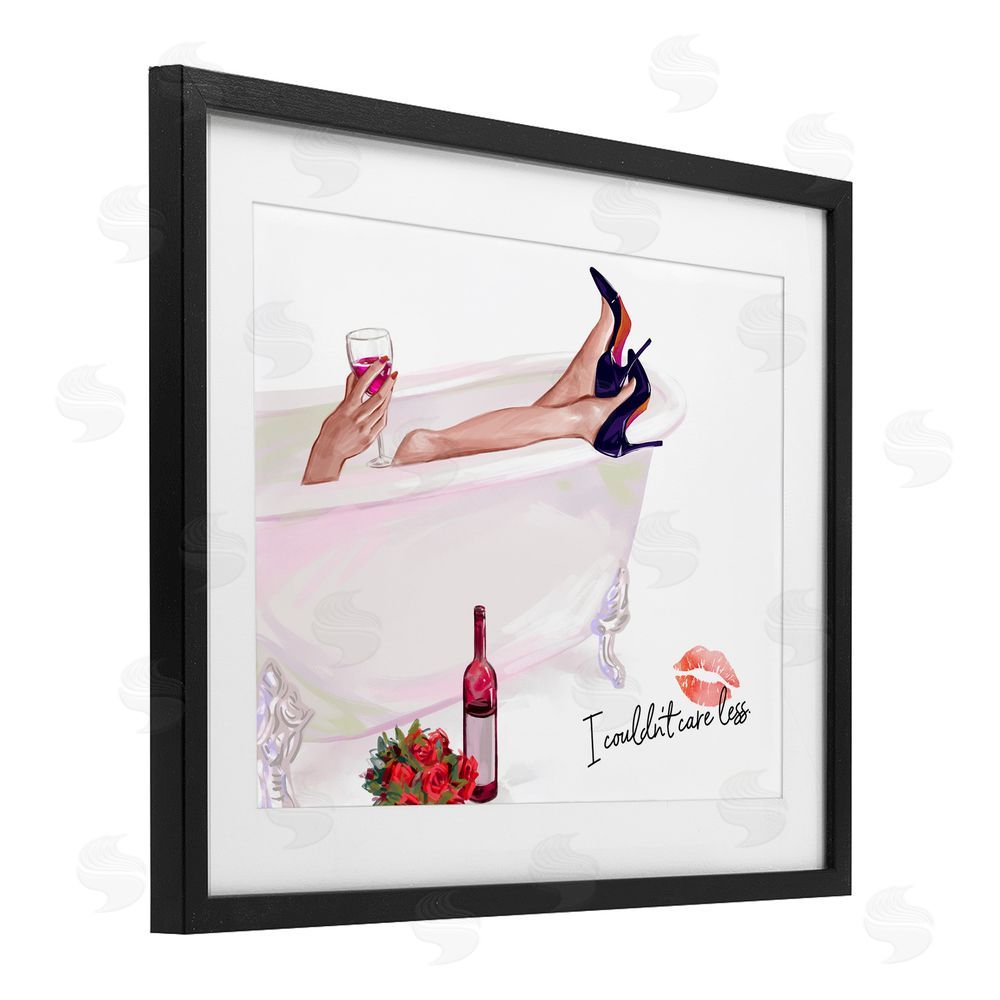 Ziwei Li Couldn't Care Less Tub Black Framed Print Under Glass Wall Art