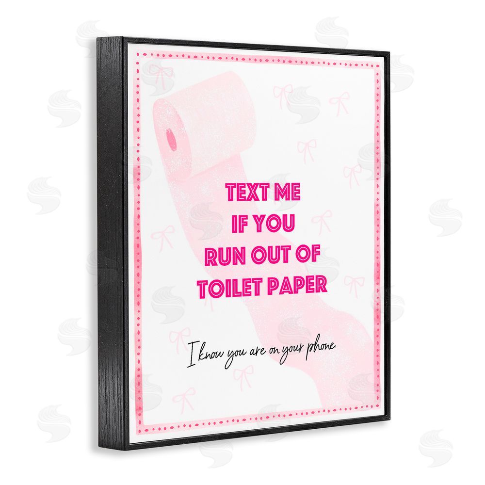 Ziwei Li Pink Text for Toilet Paper Black Framed Giclee Print Wall Art