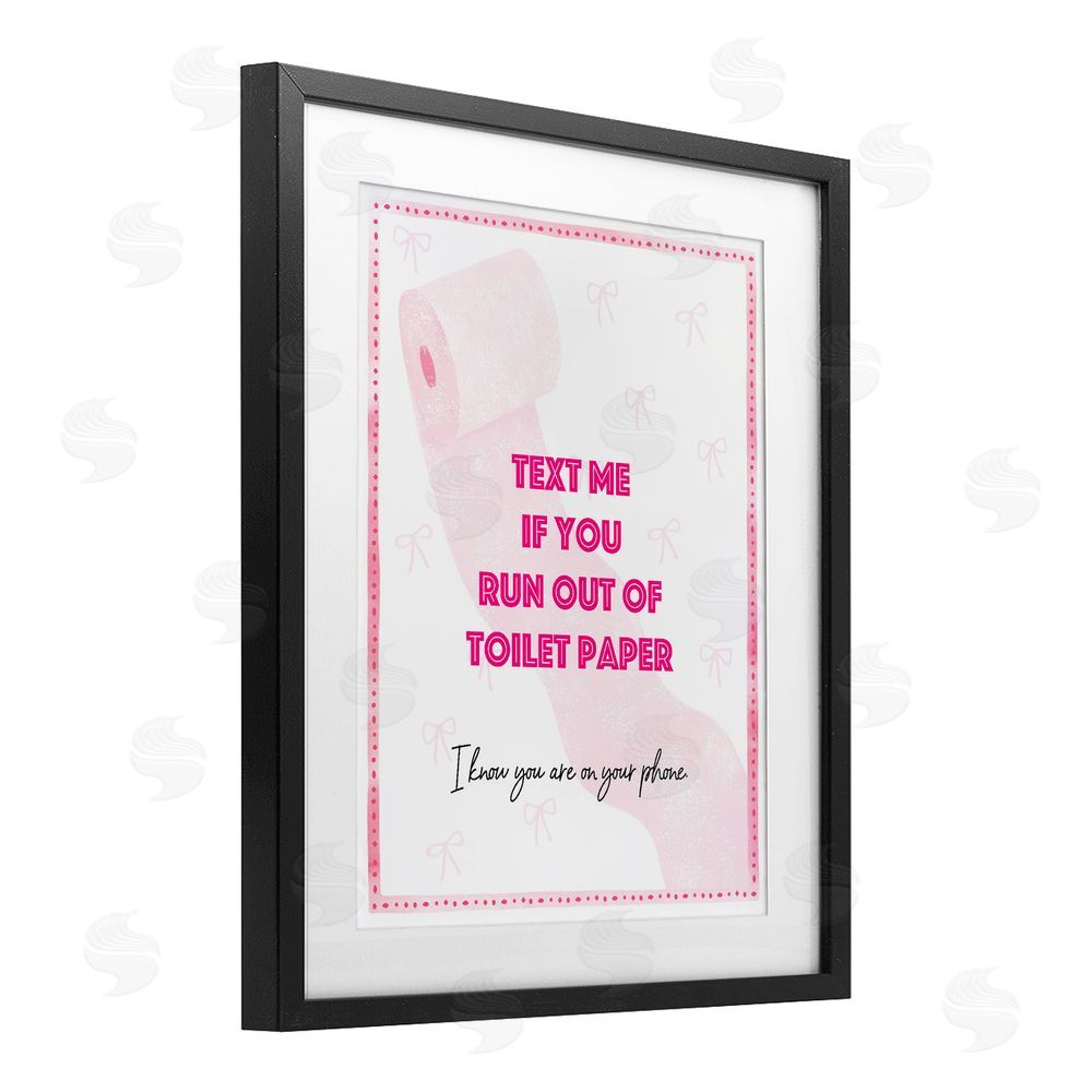 Ziwei Li Pink Text for Toilet Paper Black Framed Print Under Glass Wall Art