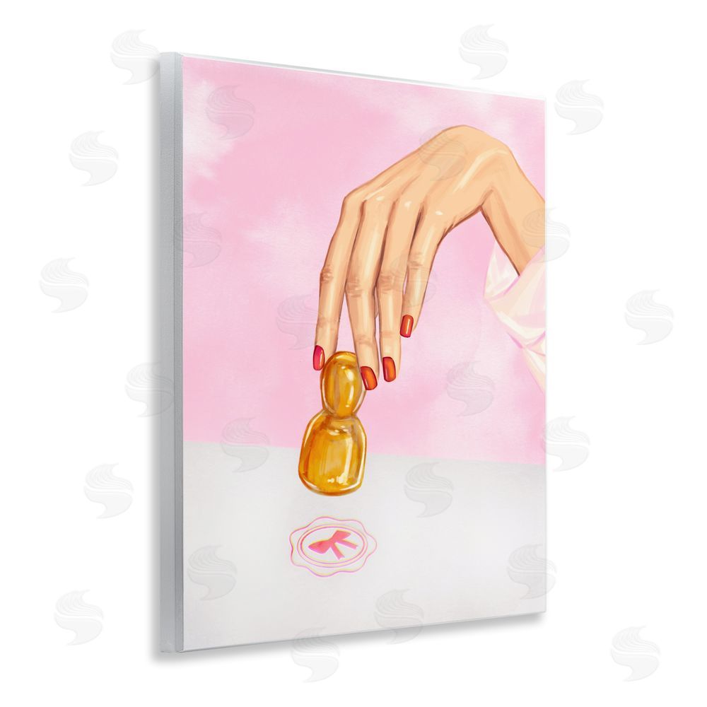 Ziwei Li Pink Bow Fashion Stamper Wooden Wall Plaque Art Print