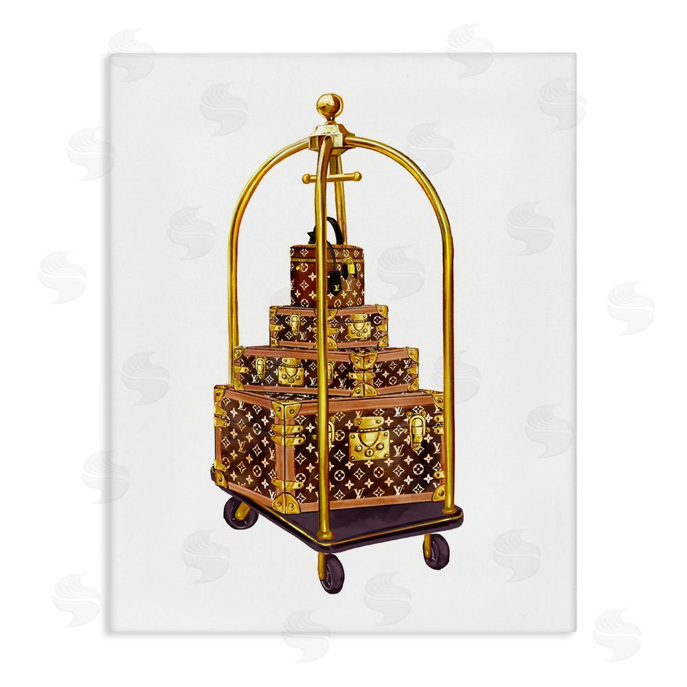 Ziwei Li Glam Hotel Luggage Stretched Canvas Wall Art Print