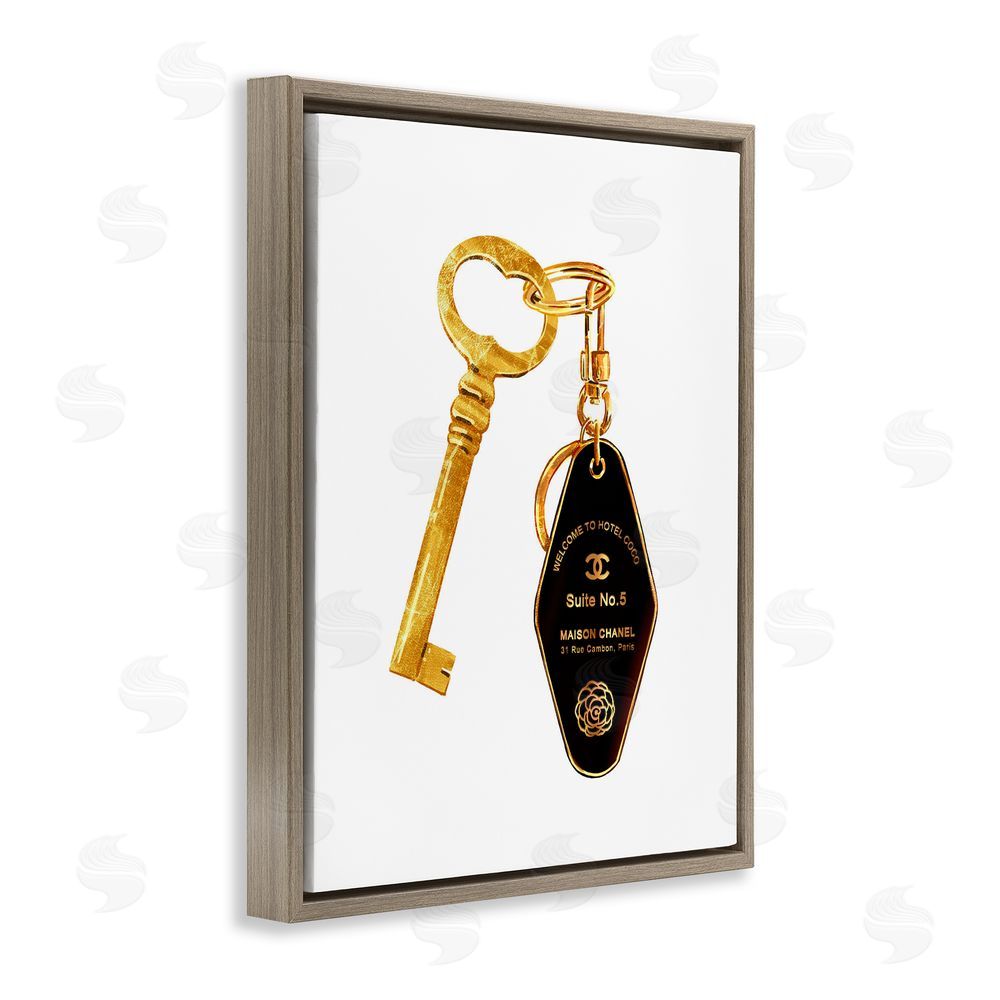 Ziwei Li Luxury Fashion Key Brown Floating Frame Canvas Wall Art Print