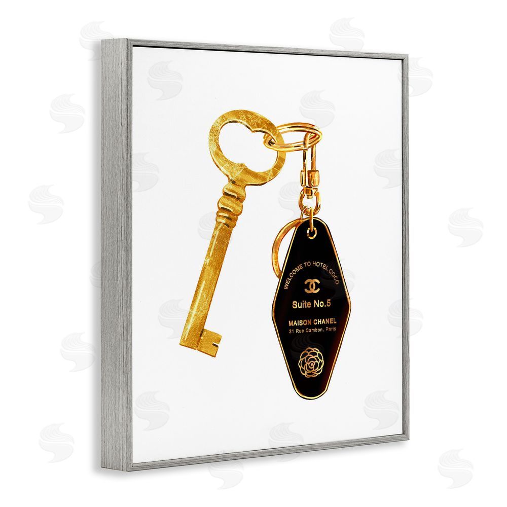 Ziwei Li Luxury Fashion Key Gray Framed Giclee Print Wall Art