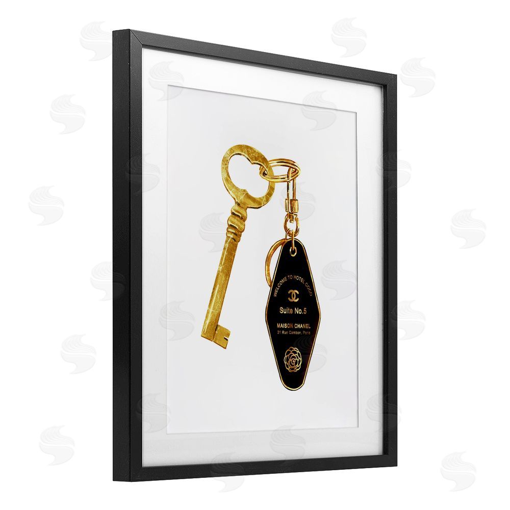 Ziwei Li Luxury Fashion Key Black Framed Print Under Glass Wall Art
