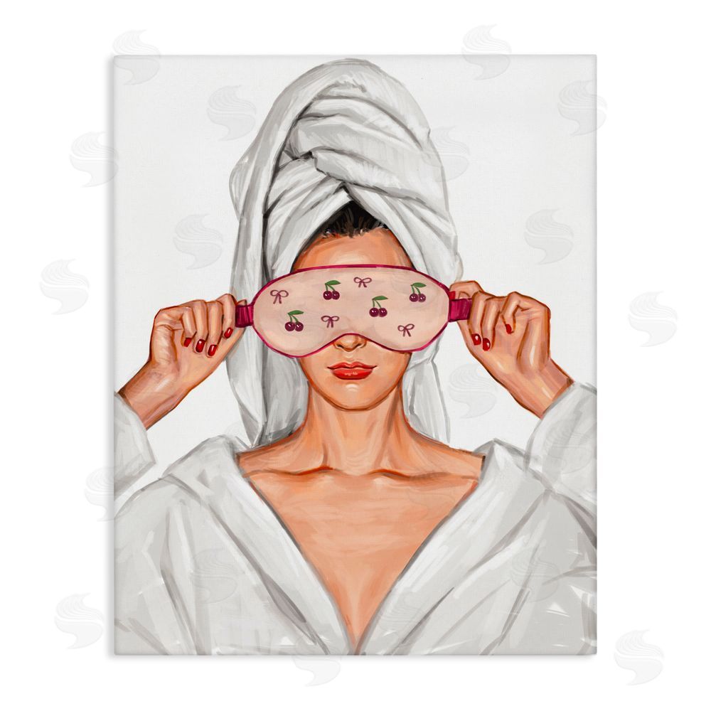Ziwei Li Cherry Eye Mask Fashionista Stretched Canvas Wall Art Print