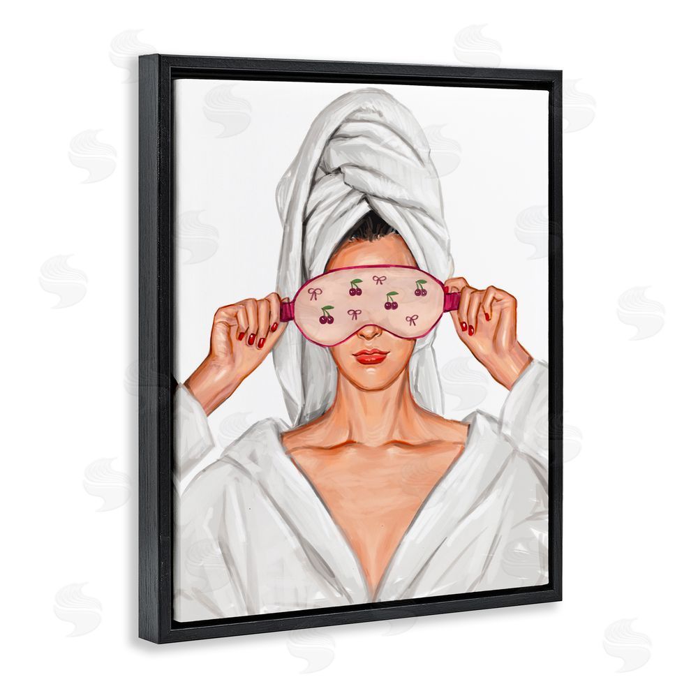 Ziwei Li Cherry Eye Mask Fashionista Black Floating Frame Canvas Wall Art Print