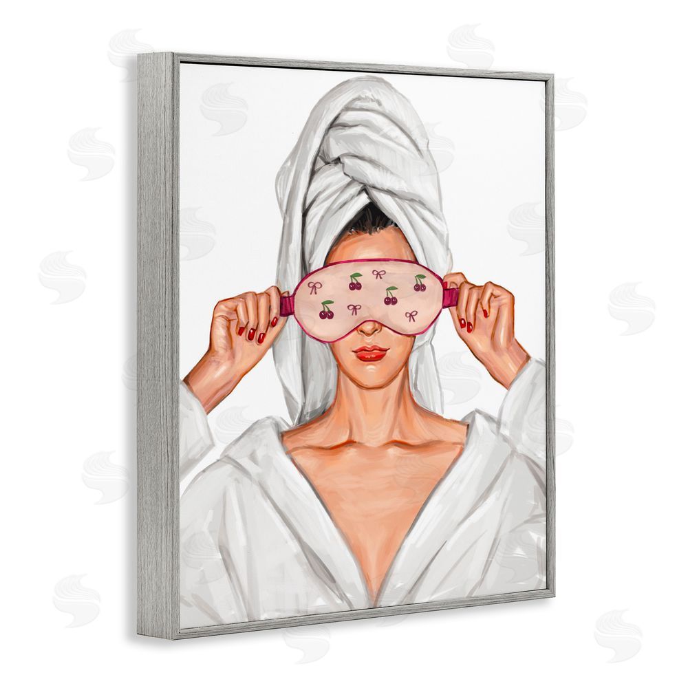 Ziwei Li Cherry Eye Mask Fashionista Gray Framed Giclee Print Wall Art