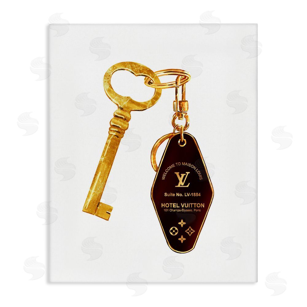 Ziwei Li Glam Gold Key Fashion Stretched Canvas Wall Art Print