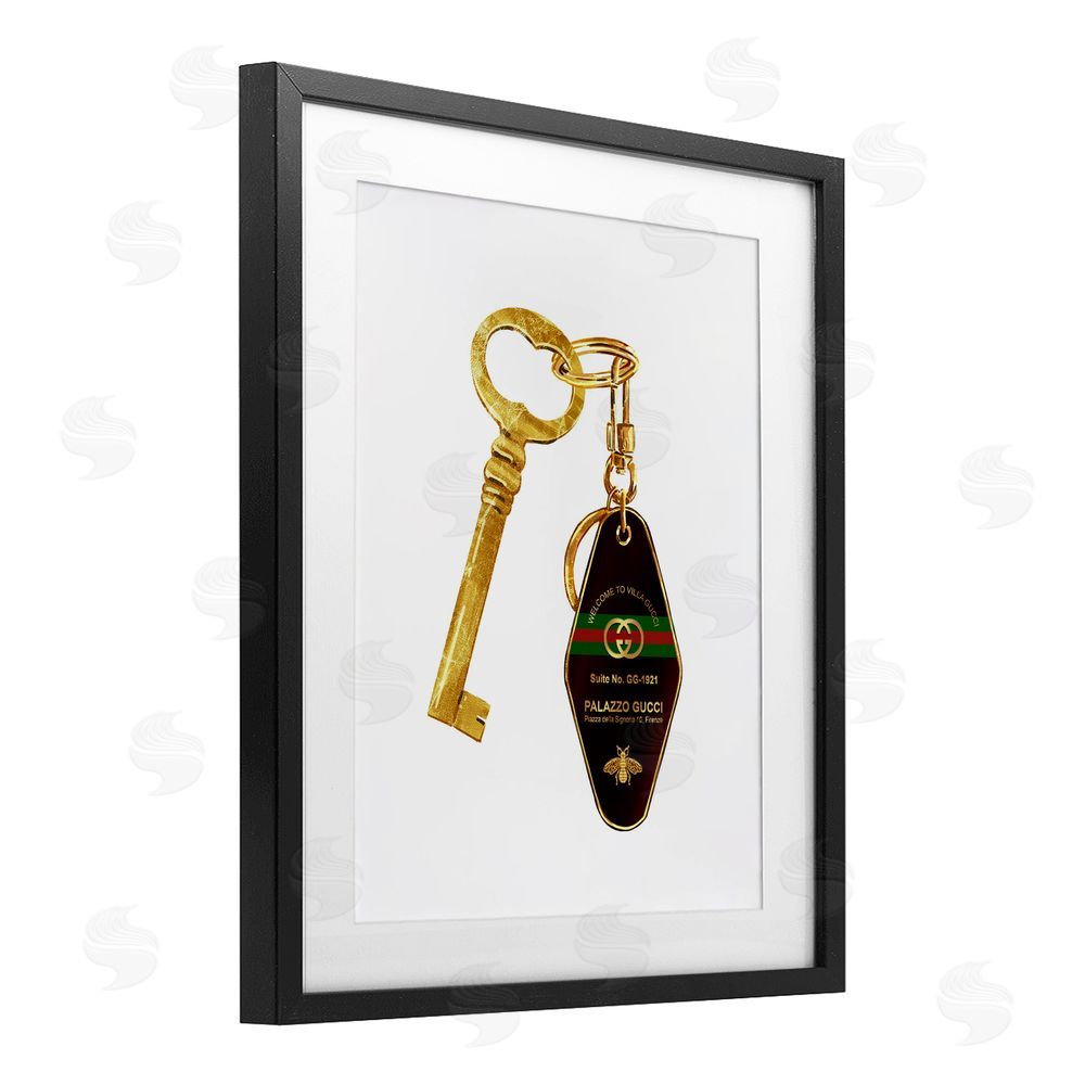 Ziwei Li Luxury Hotel Key Black Framed Print Under Glass Wall Art