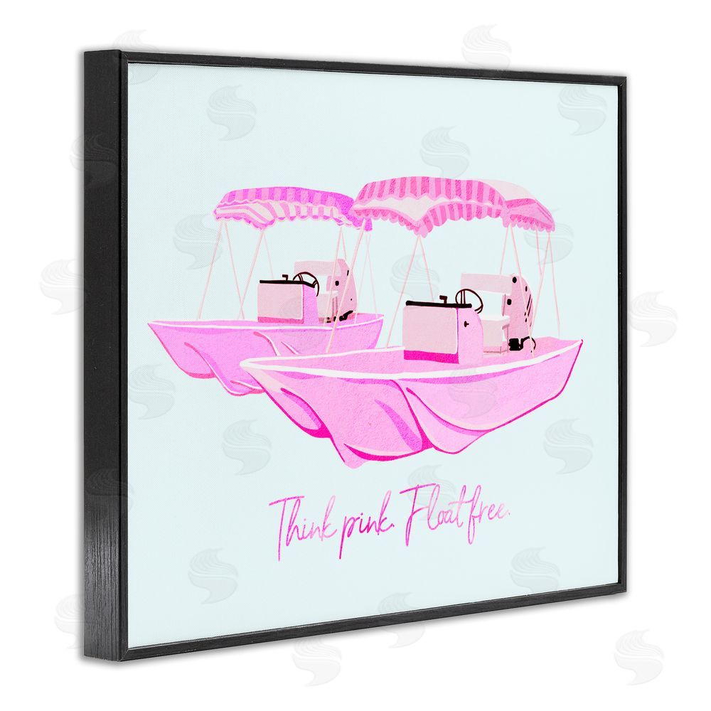 Ziwei Li Think Pink Float Free Boats Black Framed Giclee Print Wall Art
