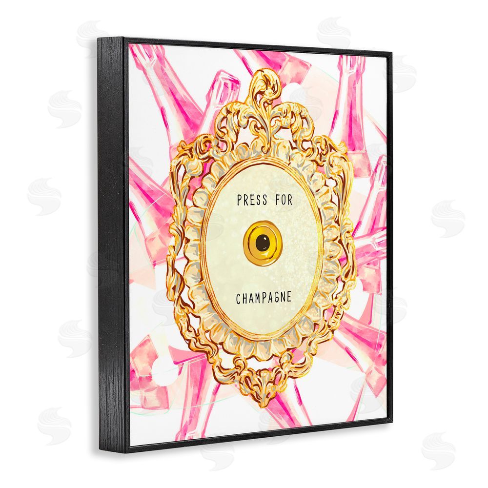 Ziwei Li Champagne Doorbell with Pattern Black Framed Giclee Print Wall Art