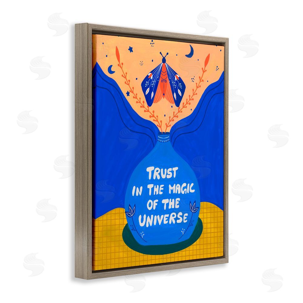 Nabeela Rumi Trust In Magic Of Universe Brown Floating Frame Canvas Wall Art Print