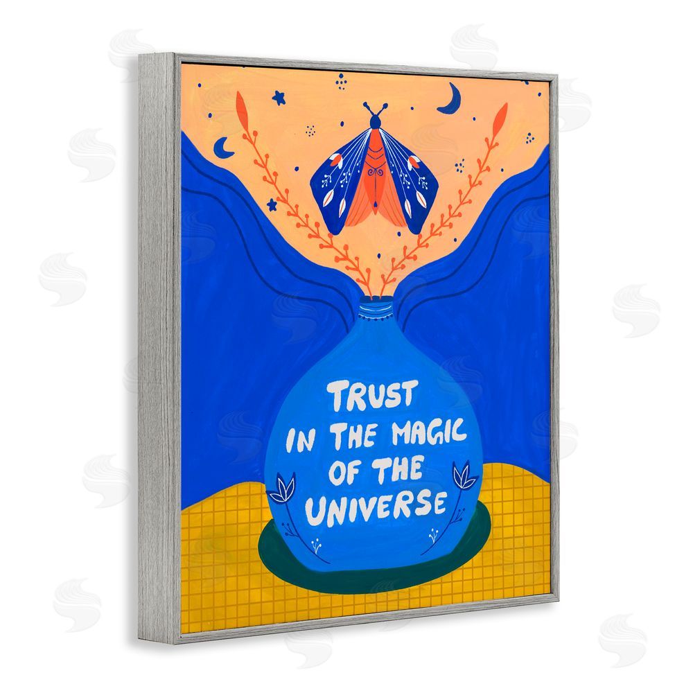 Nabeela Rumi Trust In Magic Of Universe Gray Framed Giclee Print Wall Art
