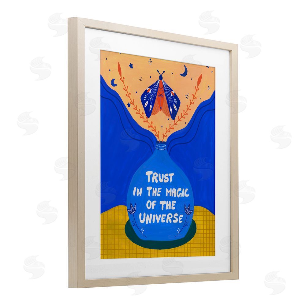 Nabeela Rumi Trust In Magic Of Universe Brown Framed Print Under Glass Wall Art