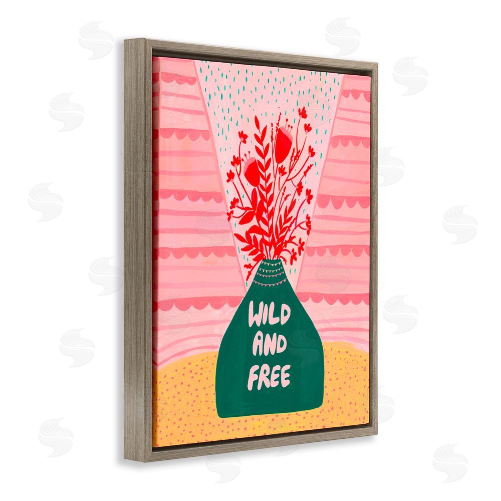 Nabeela Rumi Midcentury Wild And Free Brown Floating Frame Canvas Wall Art Print