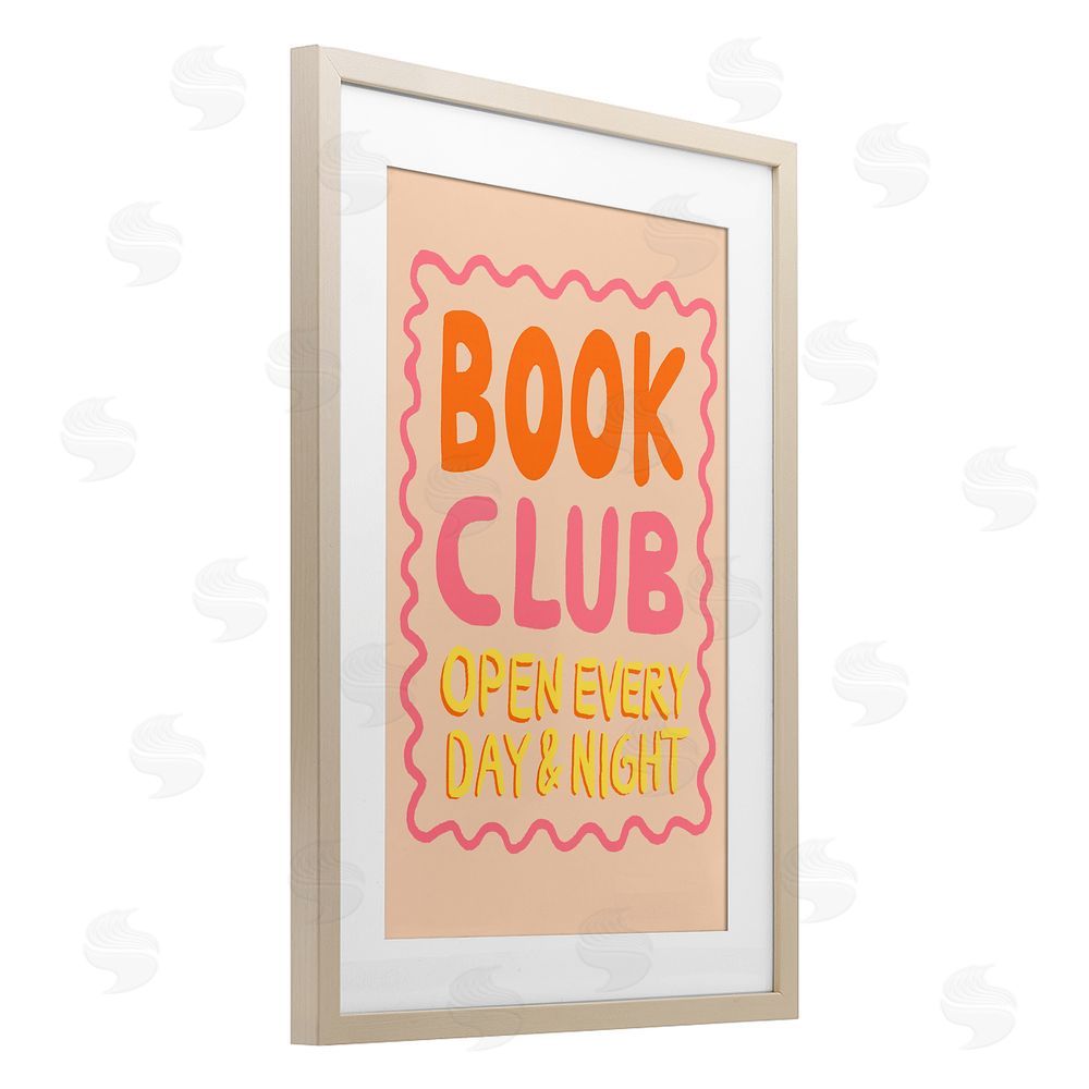 Florentina Dolci Book Club Day & Night Brown Framed Print Under Glass Wall Art