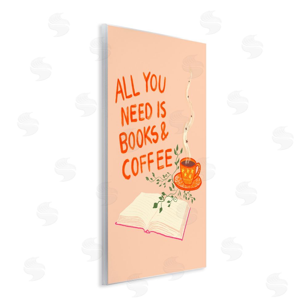 Florentina Dolci Need Books & Coffee Wooden Wall Plaque Art Print