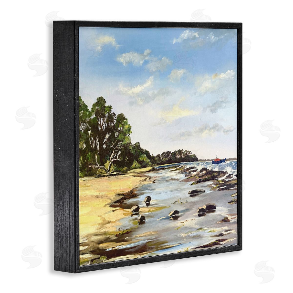 Patricia Reynolds Low Tide Seascape Black Framed Giclee Print Wall Art
