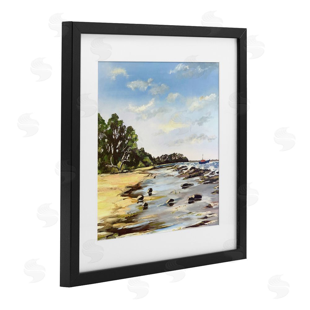 Patricia Reynolds Low Tide Seascape Black Framed Print Under Glass Wall Art