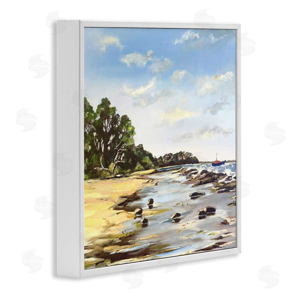 Patricia Reynolds Low Tide Seascape White Framed Giclee Print Wall Art