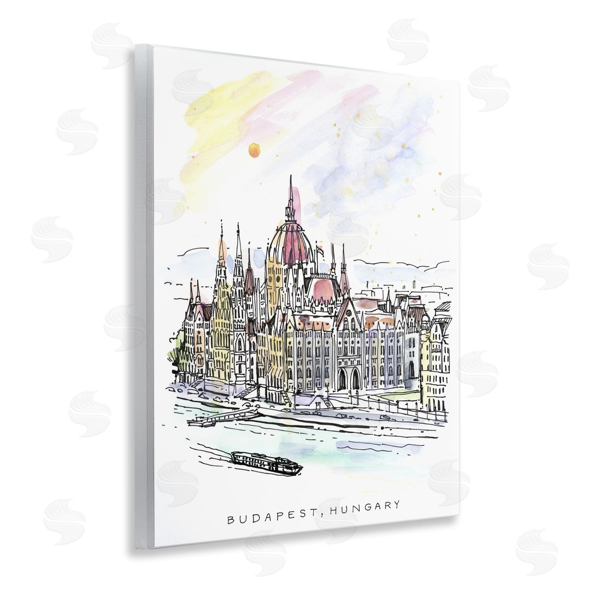 Angela Steahling Minimal Budapest Skyline Wall Plaque Art Print