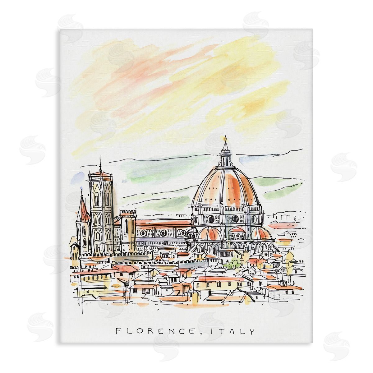 Angela Steahling Minimal Florence Skyline Canvas Wall Art Print