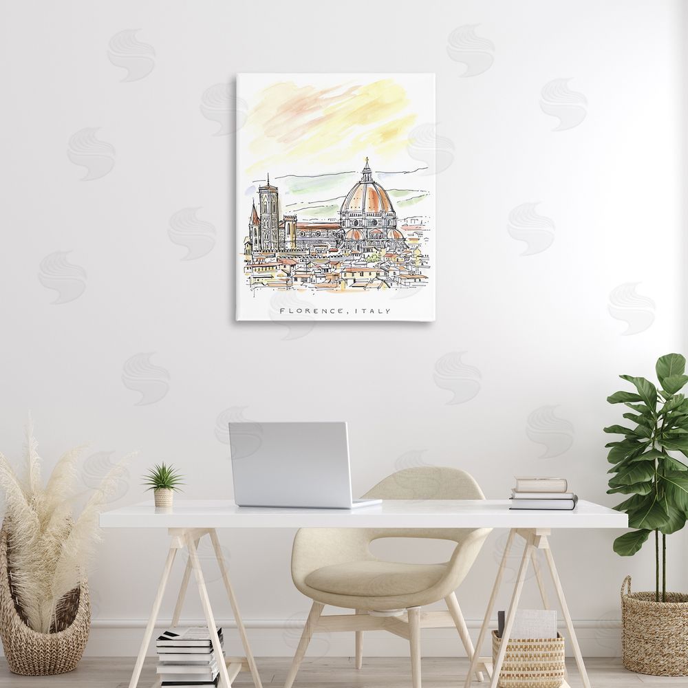 Angela Steahling Minimal Florence Skyline Canvas Art on Wall