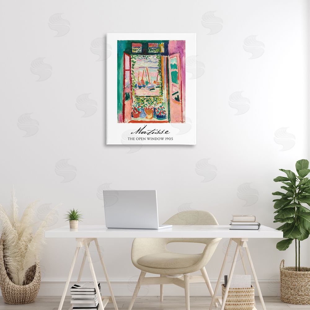 Vintage Hustle The Open Window Matisse Stretched Canvas Wall Art Print in Room
