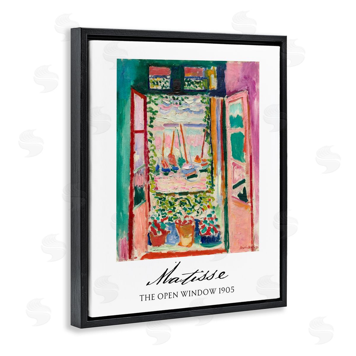 Vintage Hustle The Open Window Matisse Black Floating Frame Canvas Wall Art Print