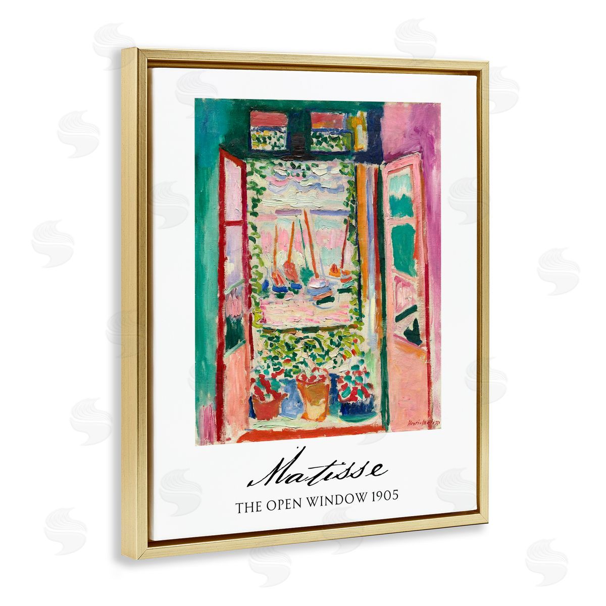 Vintage Hustle The Open Window Matisse Gold Floating Frame Canvas Wall Art Print