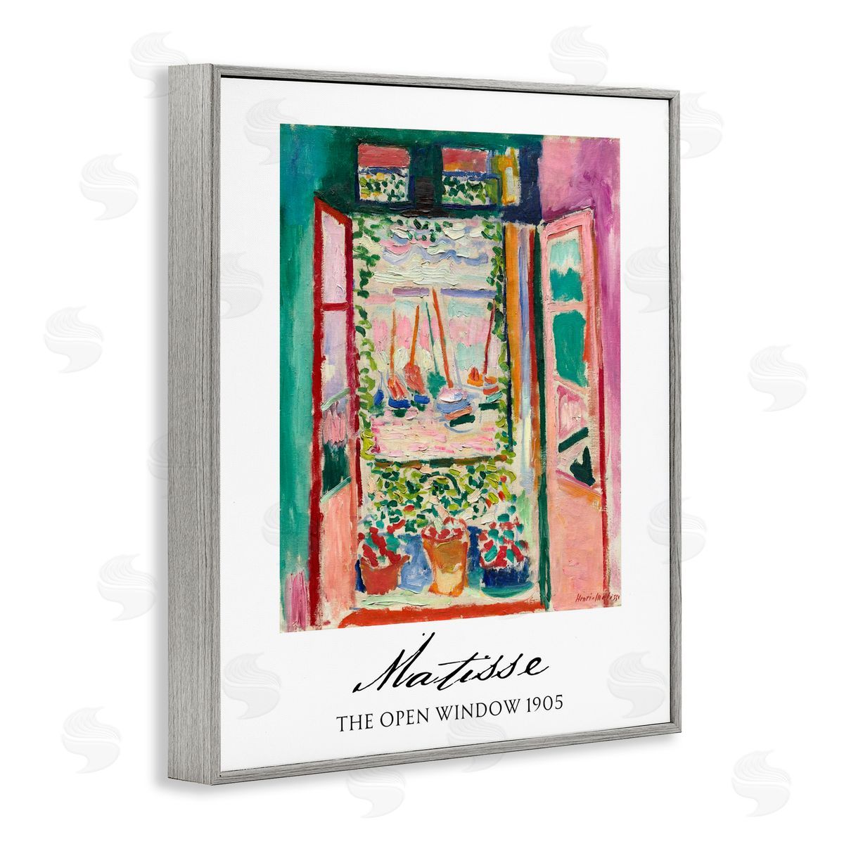 Vintage Hustle The Open Window Matisse Gray Framed Giclee Print Wall Art