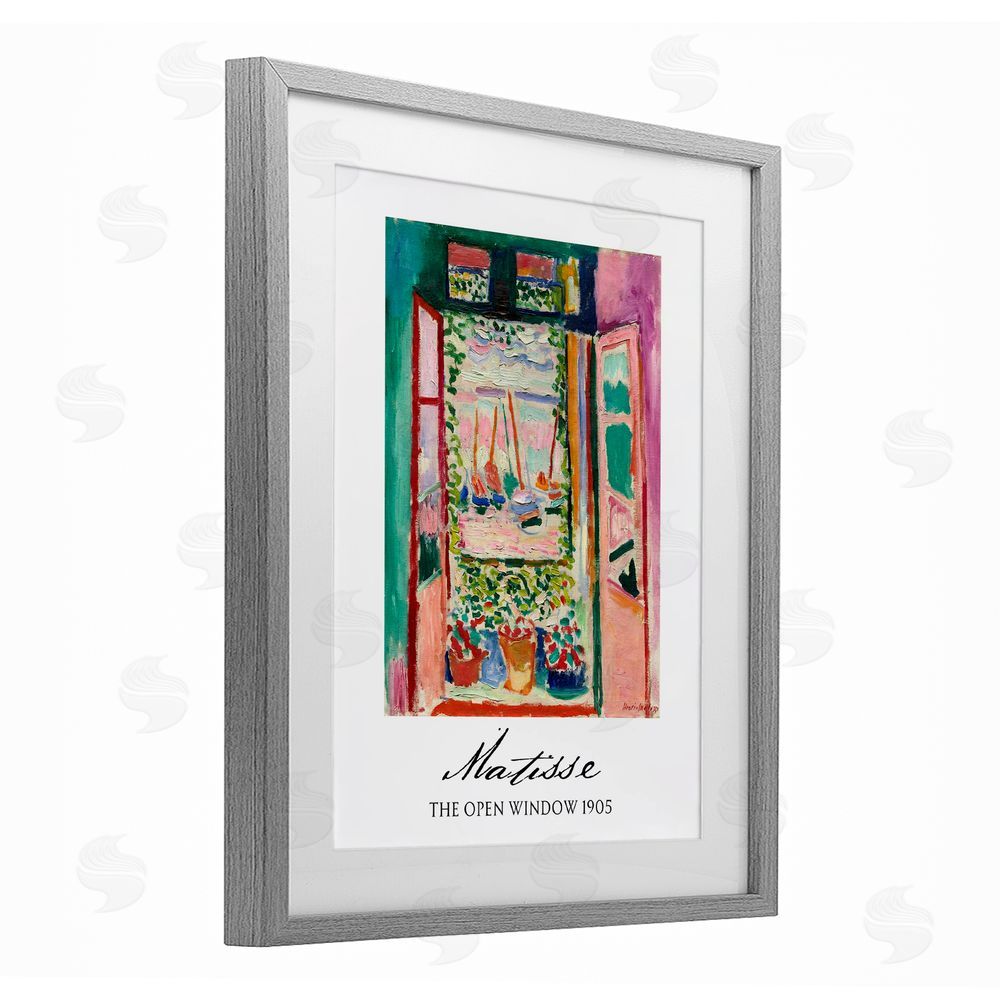 Vintage Hustle The Open Window Matisse Gray Framed Print Under Glass Wall Art