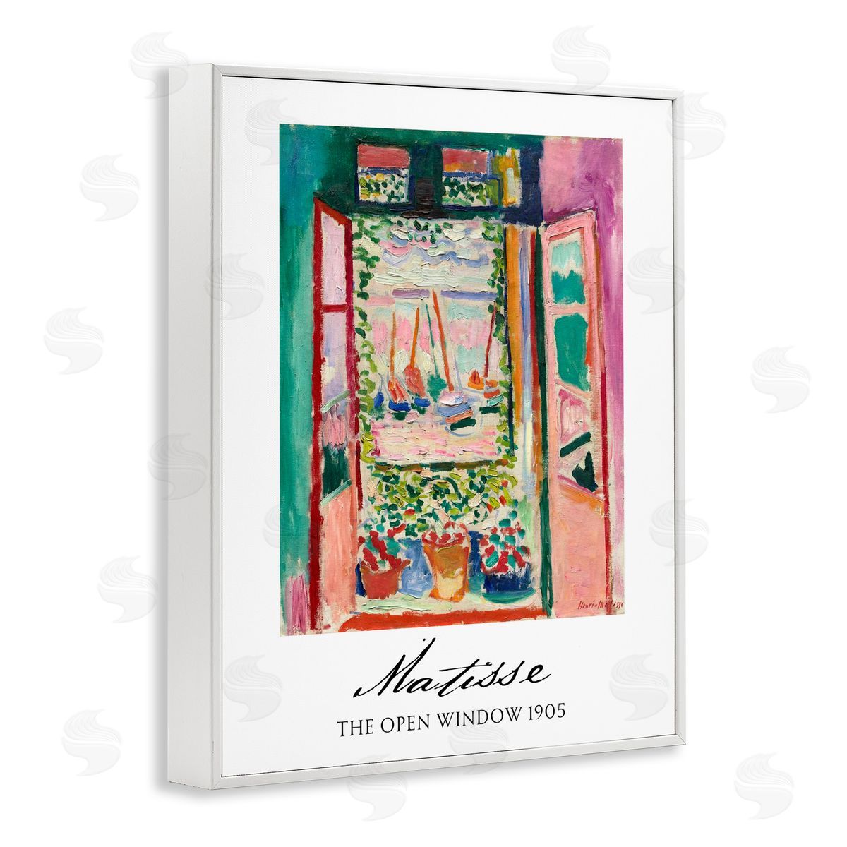 Vintage Hustle The Open Window Matisse White Framed Giclee Print Wall Art